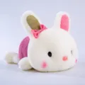 Variante giocattolo peluche coniglietto carino, morbido cuscino coniglio bianco e rosa. - rosa scuro / 20cm