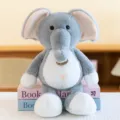 Cute plush elephant toy variant, grey and white stuffed animal doll for kids decor. - Elephant