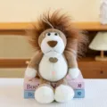 Cute plush lion toy with fluffy brown mane, soft stuffed animal for kids room decor and play. - Lion / 35cm