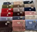 Solid color winter warm imitation cashmere scarf with fringe, multiple colors available. - Double-Sided Deep Camel