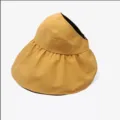 Femme large bord vide haut chapeau de soleil, ete protection UV respirant plage casquette. - Jaune
