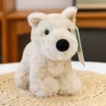 Cute white plush dog toy, soft stuffed animal puppy doll, adorable companion gift for kids. - 20cm / Off-White