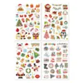 Christmas stickers set cute cartoon waterproof holiday scrapbooking decorative decals 4 sheets - 4pcs / SD-01-DC