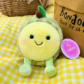 Graziosa bambola di peluche di frutta con gambe e etichetta, morbido giocattolo regalo. - Melone Cantalupo