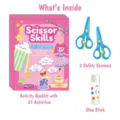 Kinder Bastelset mit Uebungsbuch fuer Scheren, Sicherheitsscheren und Klebestift. - Prinzessin Papier Schneiden Buch Set
