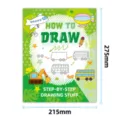 Kinder Schritt für Schritt Malbuch pädagogische Ausmalbilder mit Tiermotive Cartoons - Transportmittel Zeichenschritte