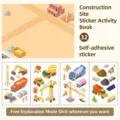 Construction site sticker activity book for kids, 32 pages of self-adhesive cartoon vehicles. - DCWH11-Traffic Sticker Book