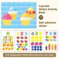 Children Cupcake Sticker Activity Book with 77 pieces self-adhesive cartoon stickers. - DCWH08-Cupcake Sticker Book