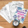 Kids ocean theme coloring book and line art pages for creative painting and fun activity. - Ocean Theme