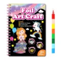 Kinder Folienkunst Bastelset Spiralnotizblock mit bunten Folienblättern und Stift - Prinzessinnen-Stil