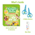 Kinderschnitt-Aktivitätsbuch-Set mit Sicherheitsscheren und Klebestift für kreativen Bastelspaß. - Tieraktivität Papierschnitt