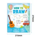 Kinder Schritt für Schritt Malbuch Lernbuch für Kinder zum Zeichnen Format 275x215mm - Zeichenschritte Stil B