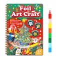 Kinder DIY Folienkunst Bastelbuch Set mit bunten Blättern Spiralnotizbuch und Stapelstift - Weihnachten Stil
