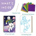 Foil Art Kit for Kids DIY Craft Set with Colored Foil Sheets and Coloring Cards for Fun - Astronaut Magic Art Booklet (DCTZ019)