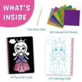 Kit d'arte in foglio per bambini con 80 fogli colorati, 16 carte, libro da colorare e bastoncino. - principessa