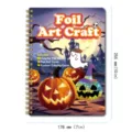 Detailansicht des Halloween Folienkunst Bastelbuchs mit bunten Blättern und gruseligen Motiven. - Halloween Magisches Kunstheft (DCTZ011)