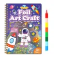 Children DIY foil art craft notebook set with colorful foil sheets and space design pen SKU - Astronaut Style
