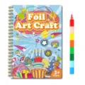 Kids foil art craft kit with spiral notebook and stacking colored pen for DIY creative fun - Birthday Style
