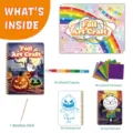 Kids foil art craft kit with colorful foil sheets, notebooks, and crayons for DIY fun. - Halloween Style