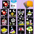 Kinder DIY Folienkunst Aufkleber Set mit bunten Metallfolien und süßen Motivkarten. - Lila Transfergemälde (DCTZ002) / Lila