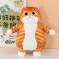 Simpatico gatto rosso grasso peluche cuscino animale farcito morbido bambola decorazione regalo - Arancione / 40CM