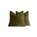 Fundas de cojín texturizadas de chenilla, funda de almohada decorativa verde oliva para el sofá. - Verde Hierba
