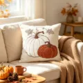 Fodera per cuscino in ciniglia con zucca stile nordico moderno per divano soggiorno. - Fodera per Cuscino Con Interno / Stile Zucca Marrone A