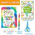 Kinderschnittgeschicklichkeit Bastelbuch Set mit Buntstiften und Sicherheitsscheren. - Stil B Papierschnittbuch Set