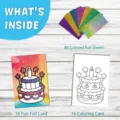 Kinder Folienkunst Bastelset mit 80 farbigen Folienblättern und Malvorlagen für kreativen - Geburtstag Stil (DCTZ018)