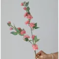 Longue branche de fleur de camélia artificiel fleur de pêcher pour mariage décor - Rose d'automne