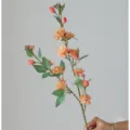 Branche de fleur de pêcher artificielle soie maison mariage déco orange et rose - Café Orange