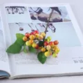 Media singola branca di bacche australiane artificiali fiore di seta finto per decorazione casa - Tramonto