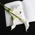 Fleurs de lys calla artificiels blancs 3 pièces 60 cm de long pour décoration de mariage - 3 Pièces / Blanc