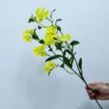 Artificial yellow long branch flower fake floral decor home living room table ornament - Yellow