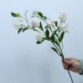 Artificial pink hydrangea flower branch long stem faux floral home decor table centerpiece - Light Pink
