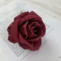 Dark red artificial rose flower head for wedding decoration DIY crafts and gift box packing. - Deep Rose Dyed No. 2