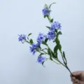 Light blue long branch artificial flower, faux floral home decoration variant 86cm length - Pale Blue