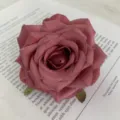 Artificial rose flower head silk floral material for wedding party DIY home decor. - Paris Rose Head Deep Dusty Pink