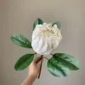 Kunstmatige koningsprotea bloem in noordische stijl decoratieve groene tropische bloem thuis - Middel Wit