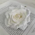 White artificial rose flower head for DIY crafts wedding decoration wholesale floral supplies - Paris Rose Head Pure White