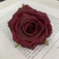 Artificial dark red rose flower heads silk fake flowers for DIY wedding party decor items - Paris Rose Head Burgundy