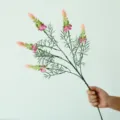 Künstliche rosa Lavendel Feder Fächer Blume einzelner Zweig für Heimhochzeit Dekoration - Rosa