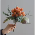 Artificial banksia eucalyptus flower bouquet retro home decoration photography props setup - Orange Bundle