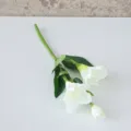 Λευκό τεχνητό λουλούδι γλαδιόλας με 3 κεφάλια για διακόσμηση γάμου και φωτογράφηση. - Λευκό