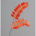 Branche de feuilles d'automne artificielles fausse plante pour déco maison mariage. - Rouge Orangé