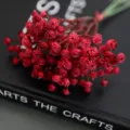 Red artificial gypsophila fake flower bouquet for wedding party home decor simulation. - Autumn Red