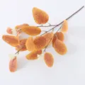 Artificial Eucalyptus Branch Orange Autumn Leaves Faux Fruit Home Decor Floral Arrangement - Burnt Orange
