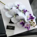 Artificial Phalaenopsis orchid flower bouquet 60cm light blue home decor ornament - Light Blue