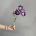 Retro flor de iris artificial tallo único seda decoración del hogar accesorio de fotografía - Azul púrpura
