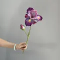 Flor de iris artificial vintage decoración hogar estilo pintura al óleo accesorio foto - Rosa Púrpura